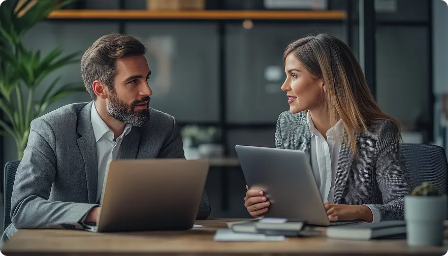 Equipo corporativo debatiendo sobre cuánto cobra una agencia de branding en Colombia
