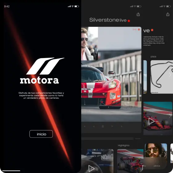 Cover de diseño de marca Motora con una identidad deportiva para una agencia de branding en Colombia
