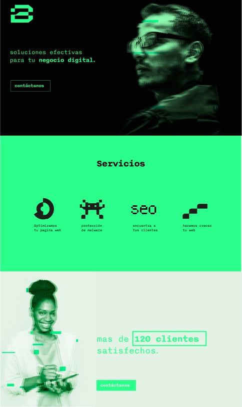 Diseño de página web de Boost Press para una agencia de branding en Colombia