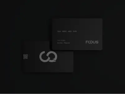Tarjeta negra débito del diseño de marca de Focus para una agencia de branding en Colombia