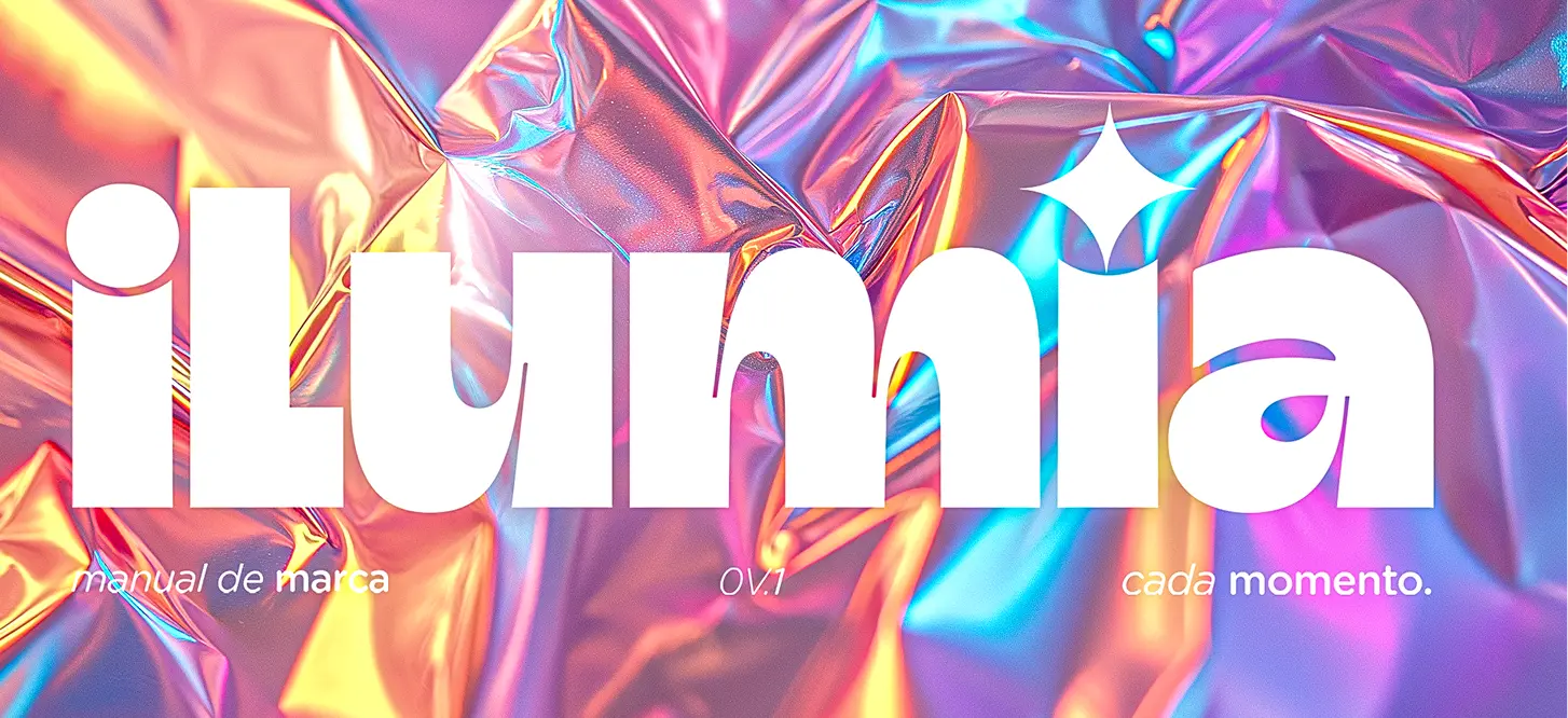 Textura tornasol del diseño de marca Ilumía para una agencia de branding en Colombia