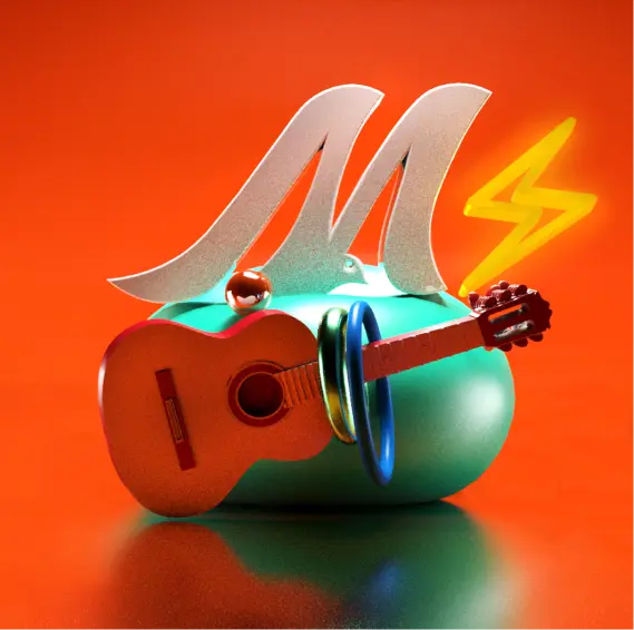 Render en 3d del diseño de marca de Macuira para una agencia de branding en Colombia