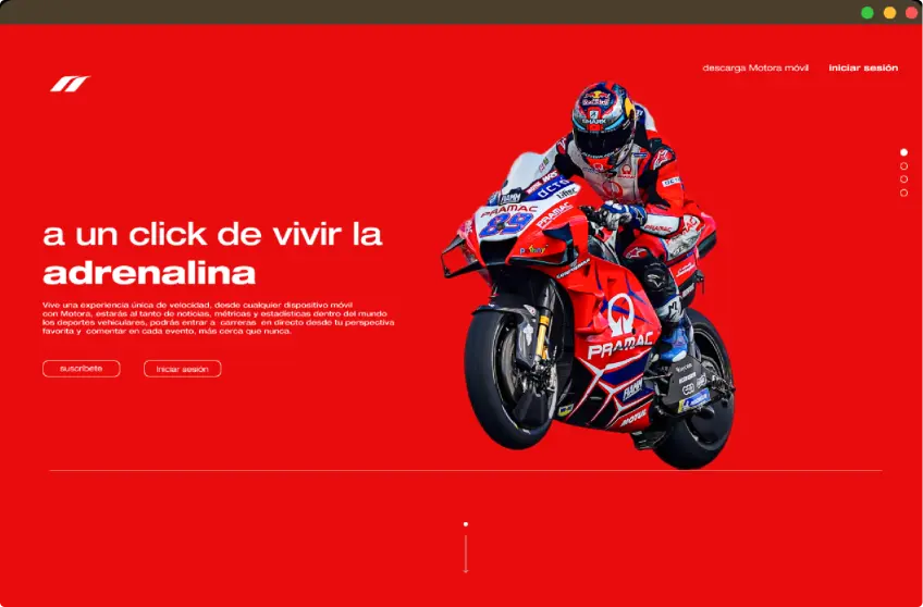 Página de call to action del diseño de marca de Motora para una agencia de branding en Colombia