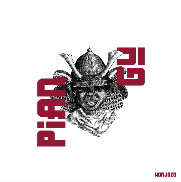 Samurai afro del diseño de marca de Piangú para una agencia de branding en Colombia